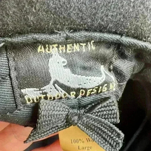 Authentic Outdoor Design 100% wool Black Men’s Hat. Large - Picture 6 of 6